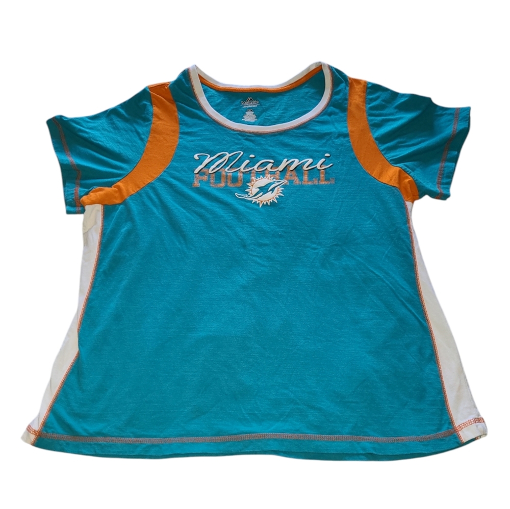 Miami Dolphins Football Shirt Teal & Orange Plus Sz 3XL 100% Cotton